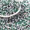 Two Tone Baking Paint Glass Seed Beads, Round Hole, Peanut, Green, 4.5x2.5x2.5mm, Hole: 1mm, about 4500pcs/pound
