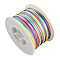 Nylon Satin Rattail Cords, Beading Threads for Bracelet Jewelry Making Chinese Knot Macrame Craft, Colorful, 1mm, 100yards/roll