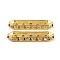 Brass Crystal Rhinestone Spacer Bars, 5-Hole, Hexagon, Golden, 35x4x9mm, Hole: 2mm
