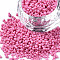 12/0 Glass Seed Beads, Baking Paint, Round Hole, Round, Flamingo, 2~3x1.5~2mm, Hole: 0.8mm, about 450g/Pound