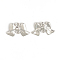 Rack Plating Alloy Connector Charms, Bowknot Links, Platinum, 10x15.5x2.5mm, Hole: 1mm
