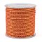 Round String Thread Polyester Cords, with Gold Wire, Dark Orange, 2.5mm, about 21.87 yards(20m)/roll