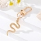 Alloy Rhinestone Pendant Decorations, Snake, Golden, 80x25mm