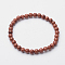 Synthetic Goldstone Round Beaded Stretch Bracelets, Inner Diameter: 2-1/4 inch(5.6cm), beads: 6mm
