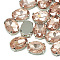 Sew on Rhinestone, Multi-strand Links, Glass Rhinestone, with Brass Prong Settings, Garments Accessories, Faceted, Oval, Platinum, Vintage Rose, 8x6x4mm, Hole: 0.8mm