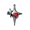Rack Plating Alloy Pendants, with Red Rhinestone, Gunmetal, Star, 42x28x6mm, Hole: 1.6mm