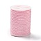 Braided Nylon Threads, Mambo Thread, with Spool, for Jewelry Making, Round, Pink, 1mm, about 6 yards/roll