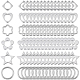 180Pcs 6 Styles 2-Hole CCB Plastic Beads Frame&nbsp;CCB-SP0001-10P-1
