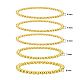 Round Brass Beaded Stretch Bracelets&nbsp;BJEW-JB05982-2