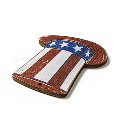 American Flag Theme Single Face Printed Aspen Wood Pendants&nbsp;WOOD-G014-11