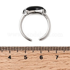 Brass Enamel Cuff Rings for Women&nbsp;RJEW-L336-03P