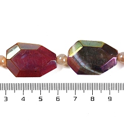 Electroplated Natural Agate Beads Strands&nbsp;G-L604-B01-01E