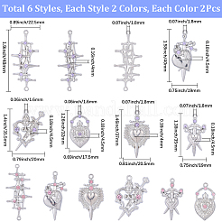 24Pcs 12 Styles Alloy Rhinestone Connector Charms&nbsp;FIND-SC0022-21A