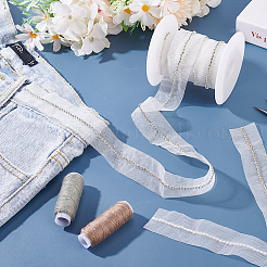 5 Yards Crystal Rhinestone Gauze Lace Trim&nbsp;OCOR-MA0001-54B