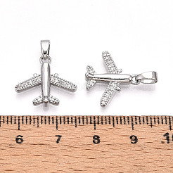 Brass Micro Pave Cubic Zirconia Pendants&nbsp;KK-T070-82P