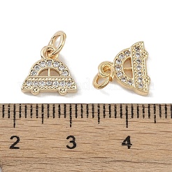 Brass Micro Pave Clear Cubic Zirconia Pendants&nbsp;KK-S367-13B