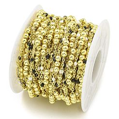 Brass Enamel Round Beaded Link Chain&nbsp;CHC-G022-07G-10