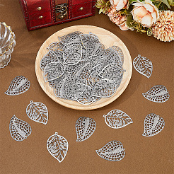 60Pcs 2 Styles Iron Leaf Ornaments&nbsp;AJEW-GF0012-11B