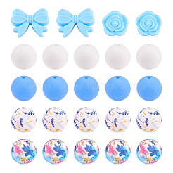 34Pcs 6 Styles Silicone Beads&nbsp;SIL-TA0003-51B