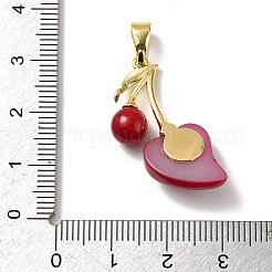 Brass Resin Pendants&nbsp;KK-D383-01G-02