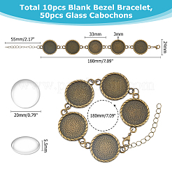 DIY Blank Dome Alloy & Iron Chain Bracelets Making Kits&nbsp;BJEW-HS00001