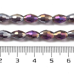 Transparent Electroplate Glass Beads Strands&nbsp;EGLA-A037-T6x8mm-B14