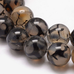 Natural Dragon Veins Agate Bead Strands&nbsp;G-K166-14-14mm-01