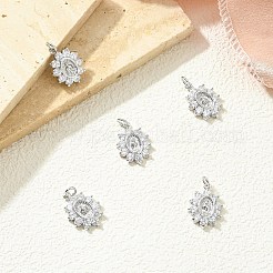 SHEGRACE Brass Micro Pave Cubic Zirconia Pendants&nbsp;XGRQ3P414-617P