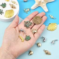 10Pcs 10 Styles Rack Plating Alloy Pendants&nbsp;FIND-YW0010-64