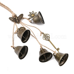 Iron Bell & Alloy Key/Sun/Moon Charm Hanging Ornaments&nbsp;HJEW-JM03430