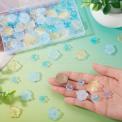 100Pcs 4 Styles Baking Paint Transparent Glass Bead Caps&nbsp;DGLA-TA0001-51