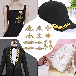 12Pcs 6 Styles Polyester Computerized Embroidery Iron on/Sew on Patches&nbsp;PATC-NB0001-18