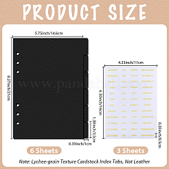 6Pcs Rectangle Paper Notebook Index Divider Sheets&nbsp;AJEW-CP0011-91