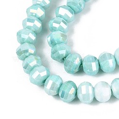 Anti-Tarnish Electroplate Glass Beads Strands&nbsp;GLAA-T025-8mm-19G