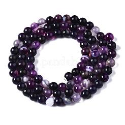 Natural Striped Agate/Banded Agate Bead Strands&nbsp;G-R412-22-4mm