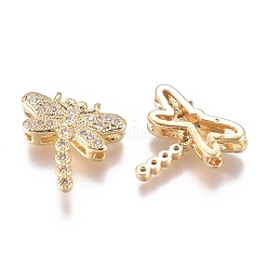 Brass Micro Pave Cubic Zirconia Multi-Strand Links&nbsp;ZIRC-G168-61G