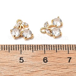 Brass Micro Pave Cubic Zirconia Pendants&nbsp;KK-A259-22G-01