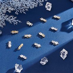 12Pcs 2 Colors Brass Clear Cubic Zirconia Connector Charms&nbsp;FIND-HY0001-24