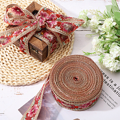 5 Yards Embroidered Organza Flower Ribbons&nbsp;SRIB-GL0001-02