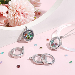 4Pcs Stainless Steel Locket Pendants&nbsp;STAS-BBC0010-31A