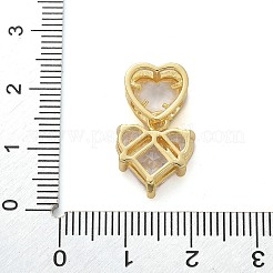 Heart Brass Micro Pave Cubic Zirconia Pendants&nbsp;KK-M319-13G