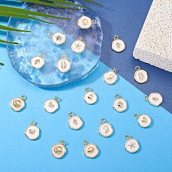 20Pcs 10 Styles Ocean Theme Brass Enamel Pendants&nbsp;KK-TA0002-04