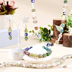 1 Strand Handmade Lampwork Inner Flower Rondelle Beads Strands&nbsp;LAMP-TA0002-72K