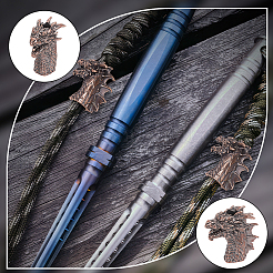 Outdoor EDC Tool Brass Parachute Rope European Beads&nbsp;KK-WH0081-45R