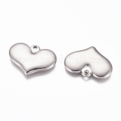 Non-Tarnish 304 Stainless Steel Stamping Blank Tag Heart Pendants&nbsp;STAS-G218-08P-03