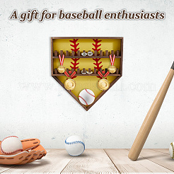 Baseball Theme Wood Wall Mounted Finger Ring Organizer Display Stands&nbsp;AJEW-WH0031-70B