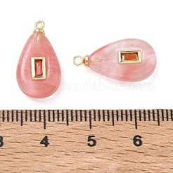 Cherry Quartz Glass Pendants&nbsp;KK-D289-28C-G