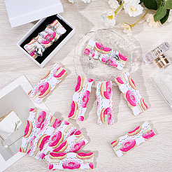 12Pcs Donut Printed Polyester Necklace Anti-Winding Display Cards&nbsp;CDIS-OC0001-14C