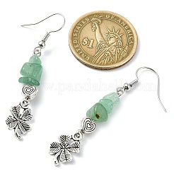 Natural  Green Aventurine Chip Dangle Earrings Set for Women&nbsp;EJEW-JE06249-01
