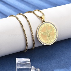 201 Stainless Steel Rhinestone Pendant Necklaces for Women&nbsp;NJEW-U021-02G